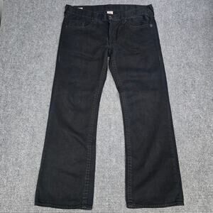 True Religion Jeans Mens Tag 40 Measures 42x34 Black Super T Straight Made USA